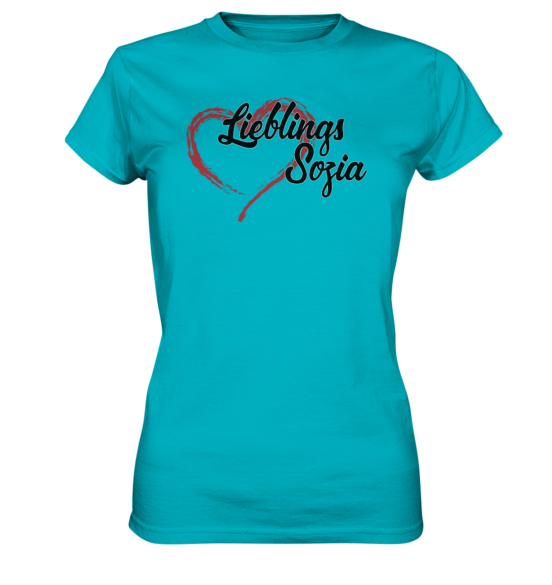 Stilisiertes Herz mit Pinselstrichen und Text "Lieblings Sozia" - Ladies Premium Shirt