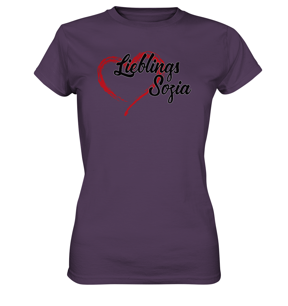 Stilisiertes Herz mit Pinselstrichen und Text "Lieblings Sozia" - Ladies Premium Shirt