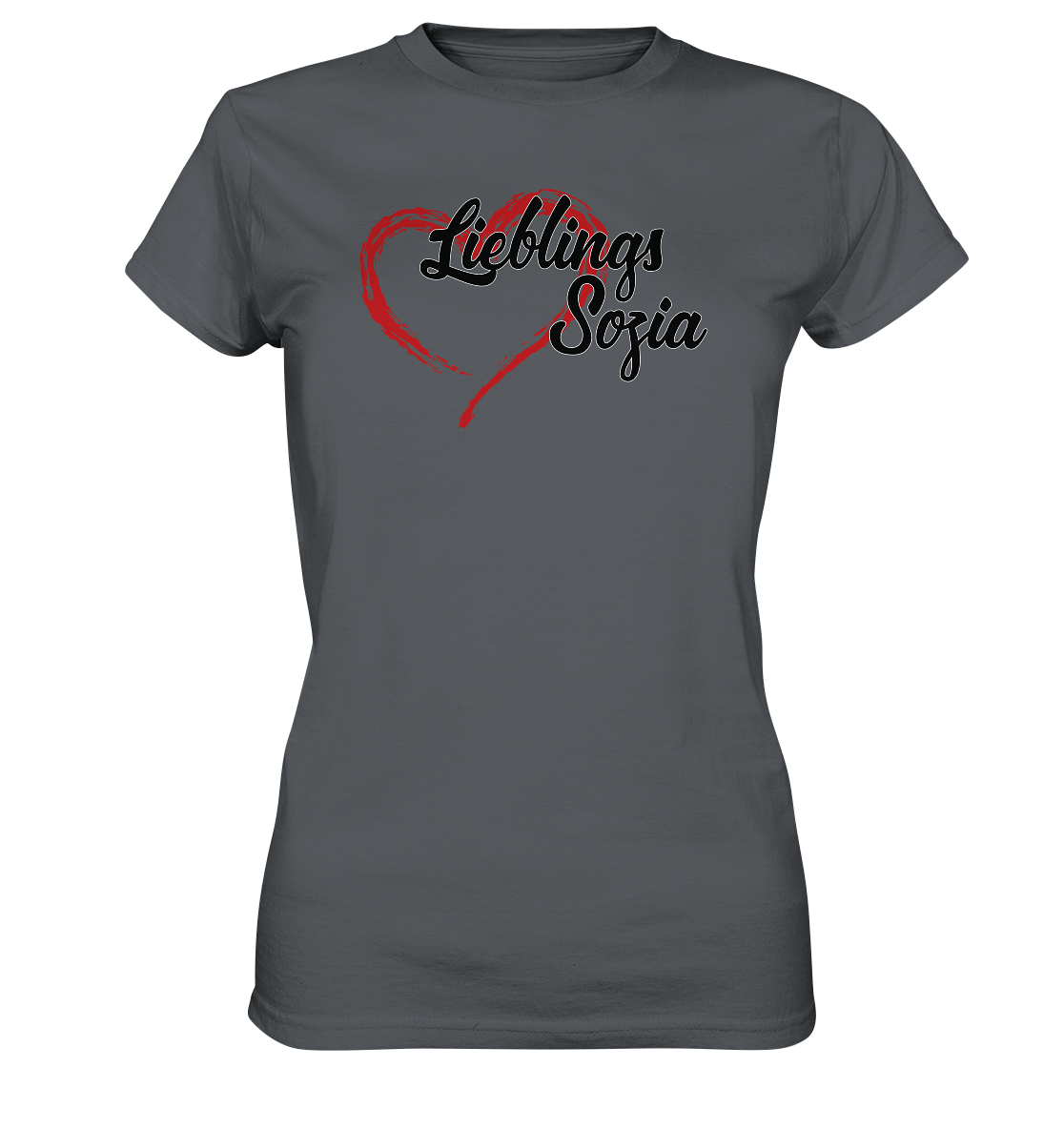 Stilisiertes Herz mit Pinselstrichen und Text "Lieblings Sozia" - Ladies Premium Shirt