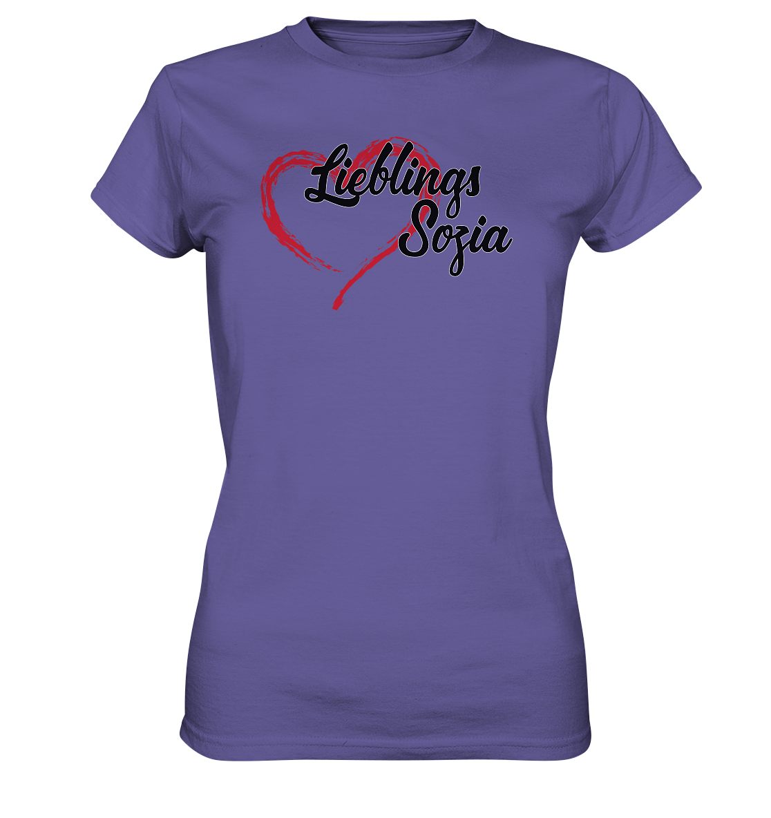Stilisiertes Herz mit Pinselstrichen und Text "Lieblings Sozia" - Ladies Premium Shirt