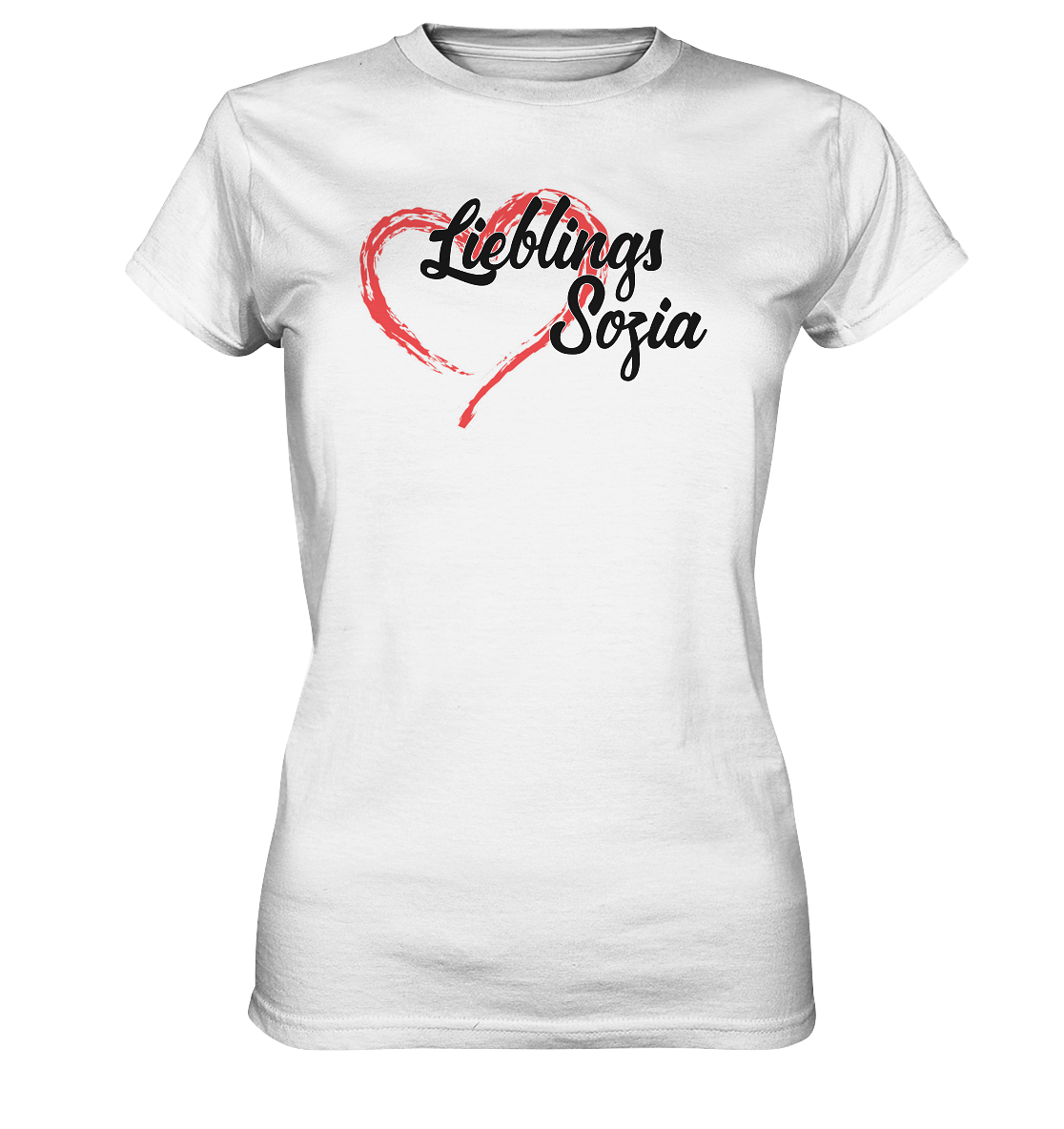 Stilisiertes Herz mit Pinselstrichen und Text "Lieblings Sozia" - Ladies Premium Shirt