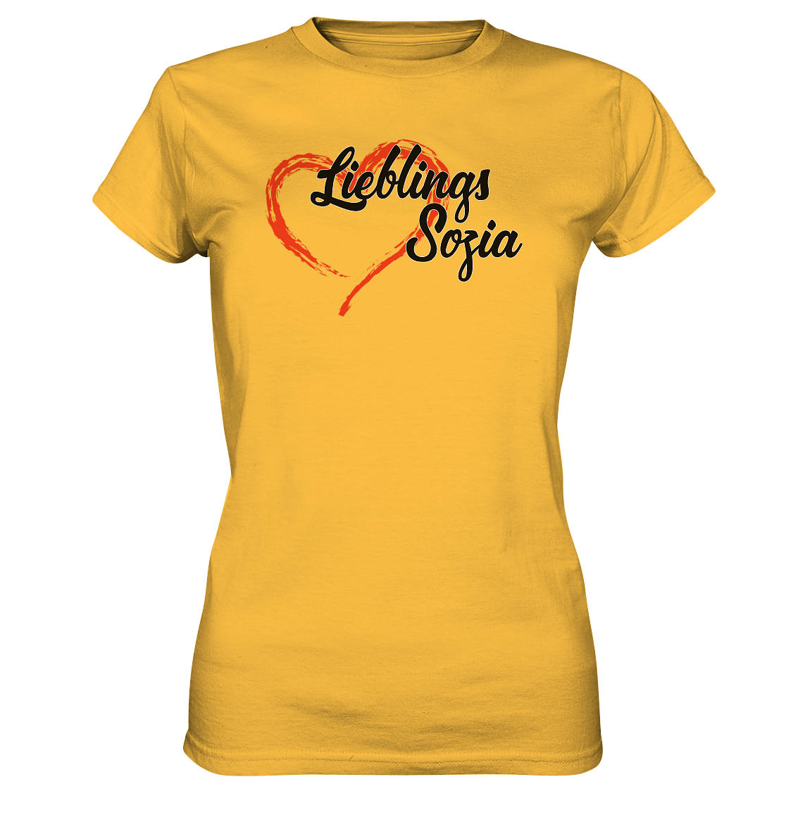 Stilisiertes Herz mit Pinselstrichen und Text "Lieblings Sozia" - Ladies Premium Shirt