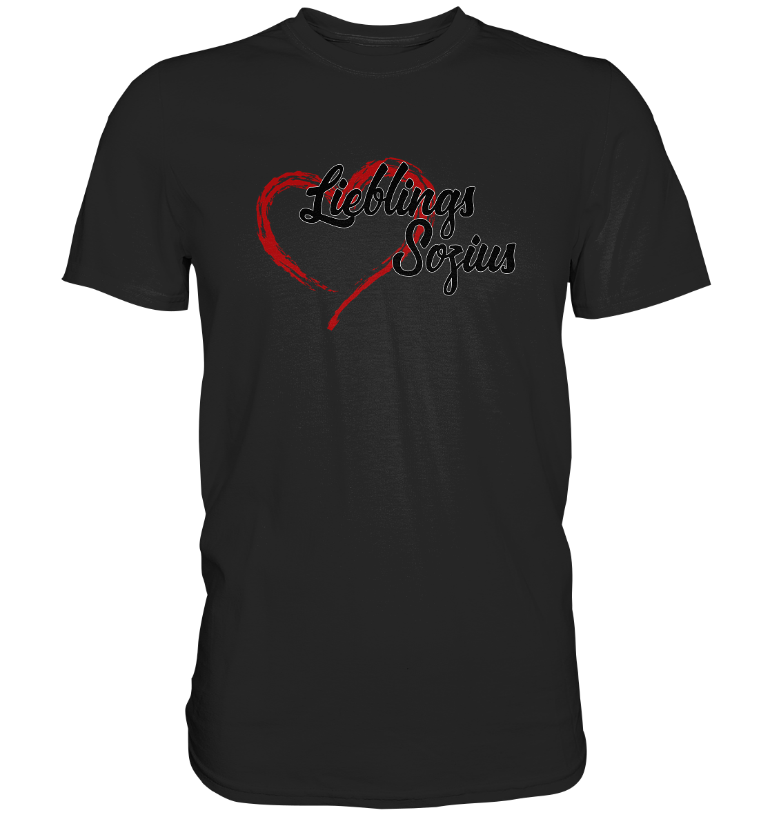 Stilisiertes Herz mit Pinselstrichen und Text "Lieblings Sozius" - Premium Shirt