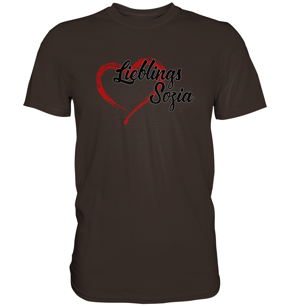 Stilisiertes Herz mit Pinselstrichen und Text "Lieblings Sozia" - Premium Shirt