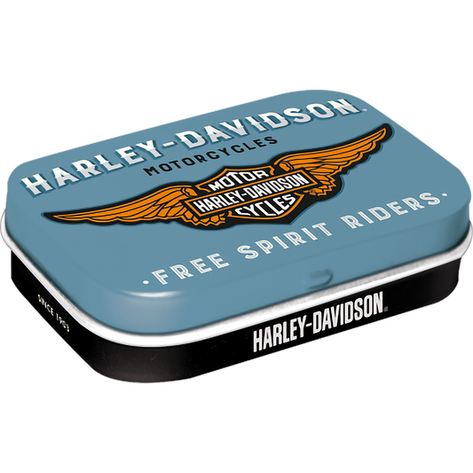 Pillendose - Harley Davidson (blue) mit Pfefferminz