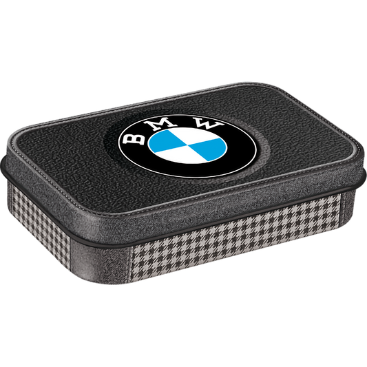 Pillendose XL -BMW classic pepita mit Pfefferminz