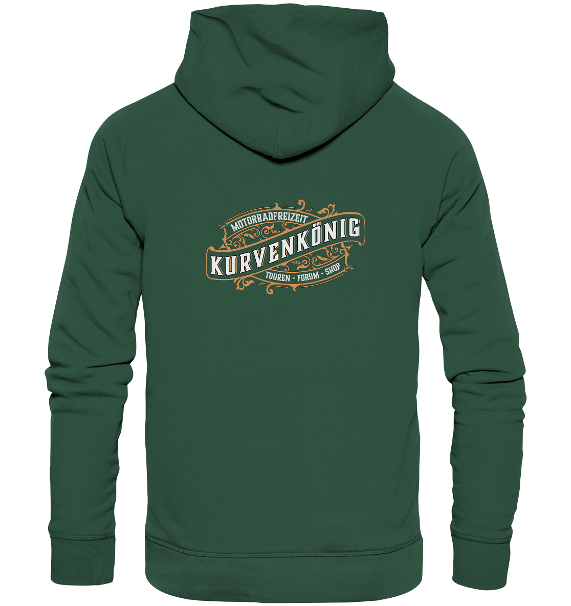 Kurvenkönig-Motorradfreizeit Hinten plakativ - Organic Basic Hoodie - mehrere Farben