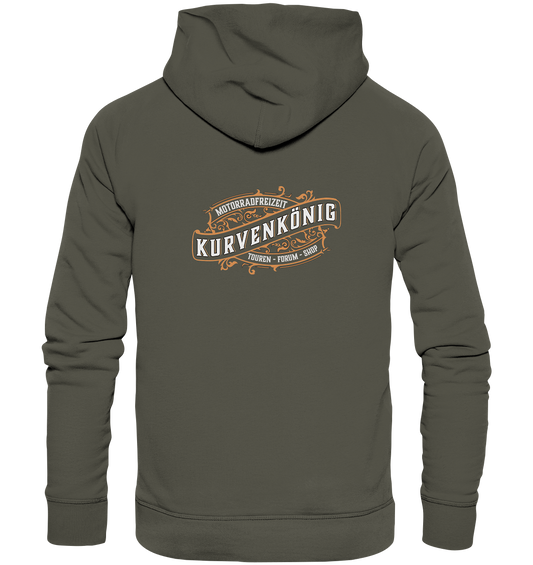 Kurvenkönig-Motorradfreizeit Hinten plakativ - Organic Basic Hoodie - mehrere Farben
