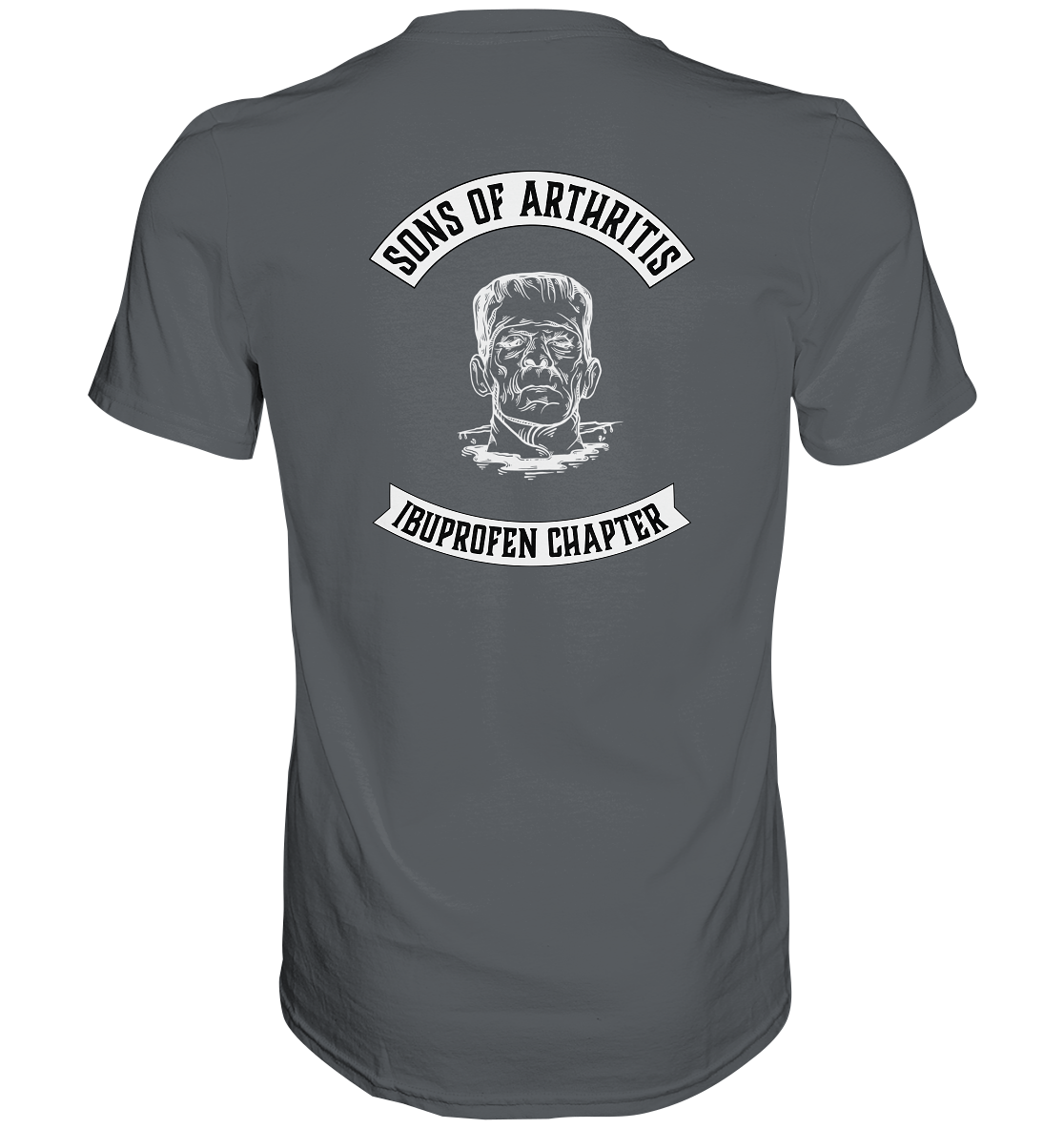 Sons of Arthritis - Ibuprofen Chapter Premium unisex shirt. Motiv Rückseite.