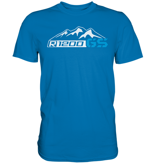 RESTPOSTEN R1200GS mit Bergen und Schriftzug - Premium unisex Shirt. Größe S