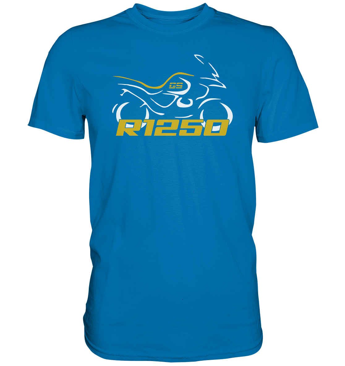 R1250GS stilisiertes Bike mit Schriftzug - Premium unisex Shirt