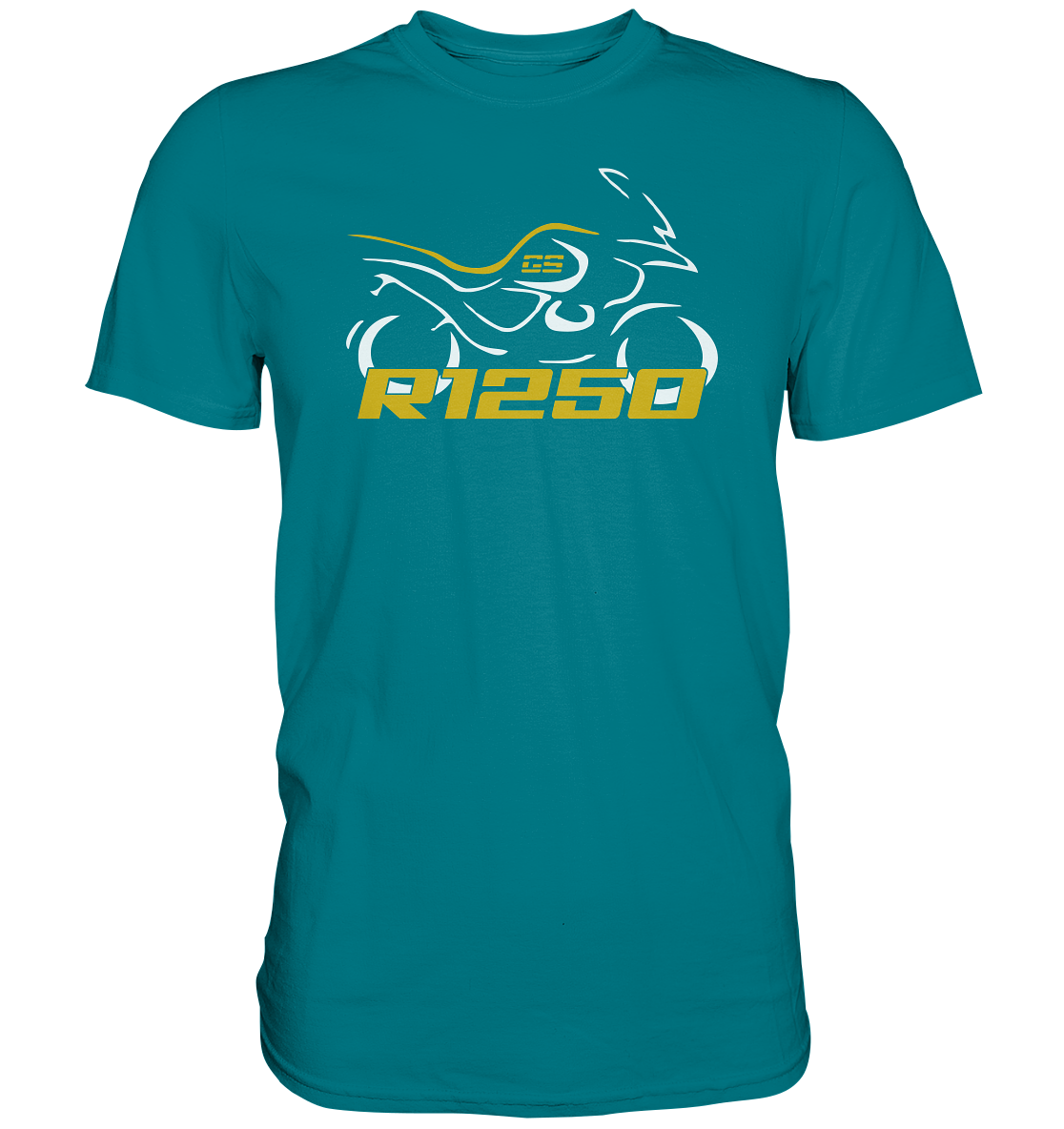 R1250GS stilisiertes Bike mit Schriftzug - Premium unisex Shirt