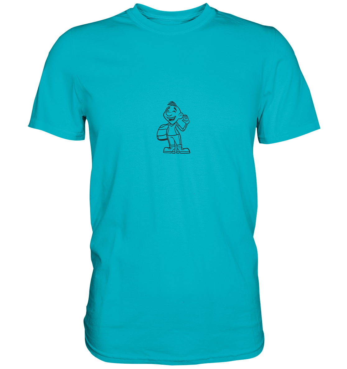 Motorradfahrer Cartoon Biky (schwarz) - Premium Unisex Shirt - mehrere Farben