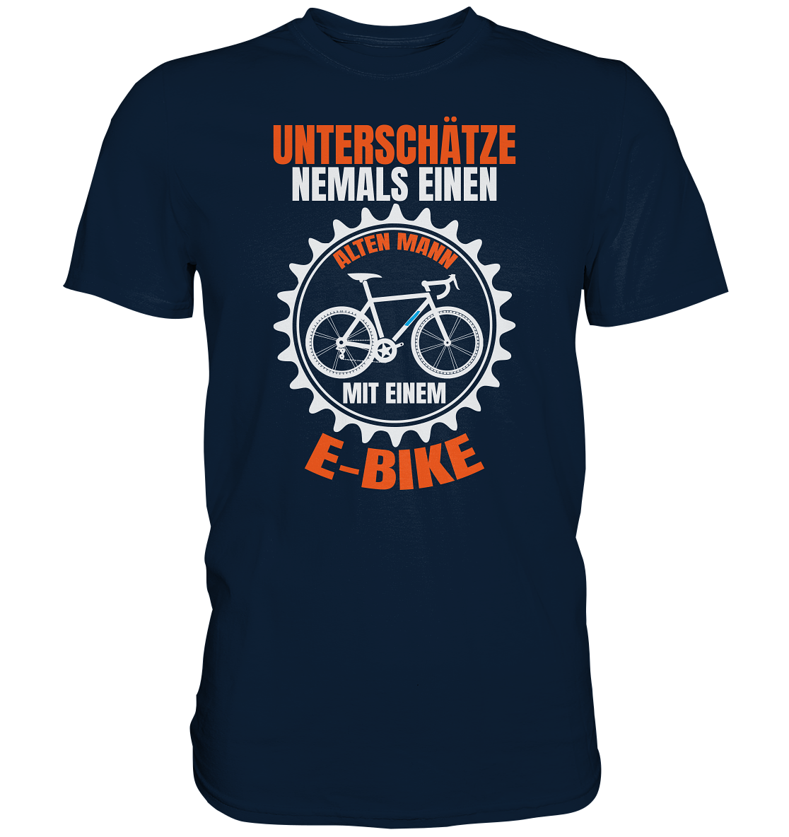 Unterschätze niemals einen alten Mann mit einem E-Bike - Premium unisex Shirt