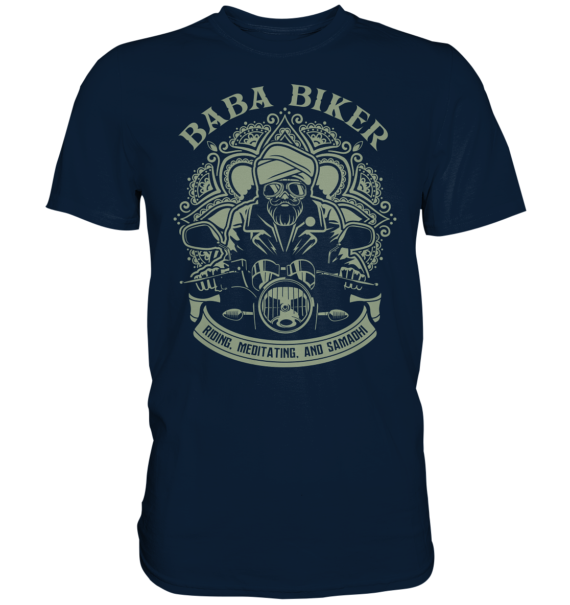 Baba Biker Motiv - Samadhi und Biken, Premium unisex Shirt