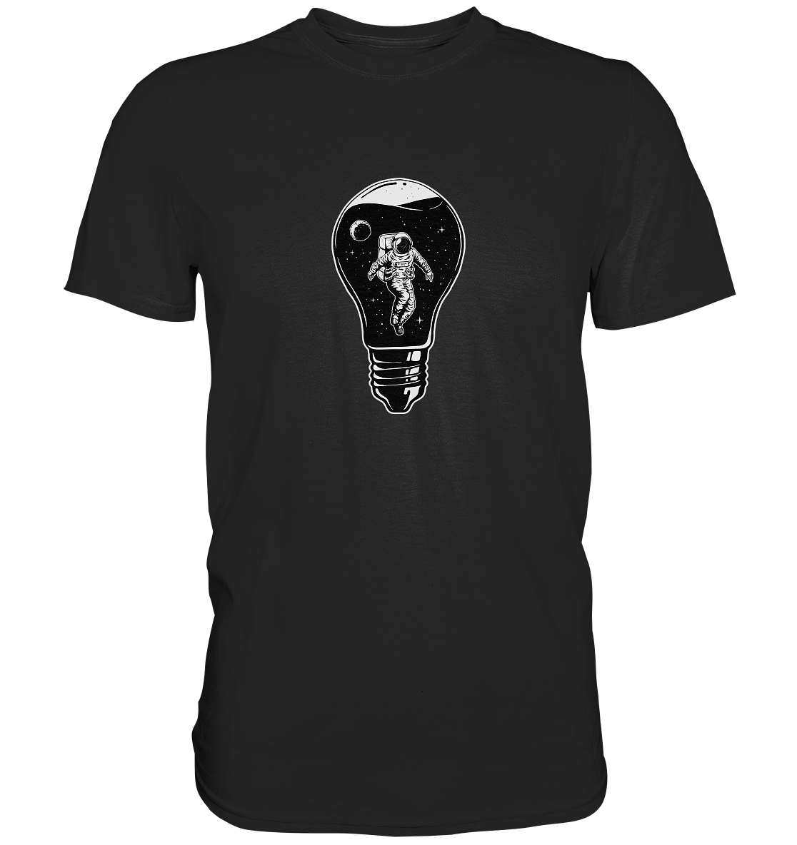 Astronaut in Glühbirne - Unisex Premium Shirt - nur in schwarz