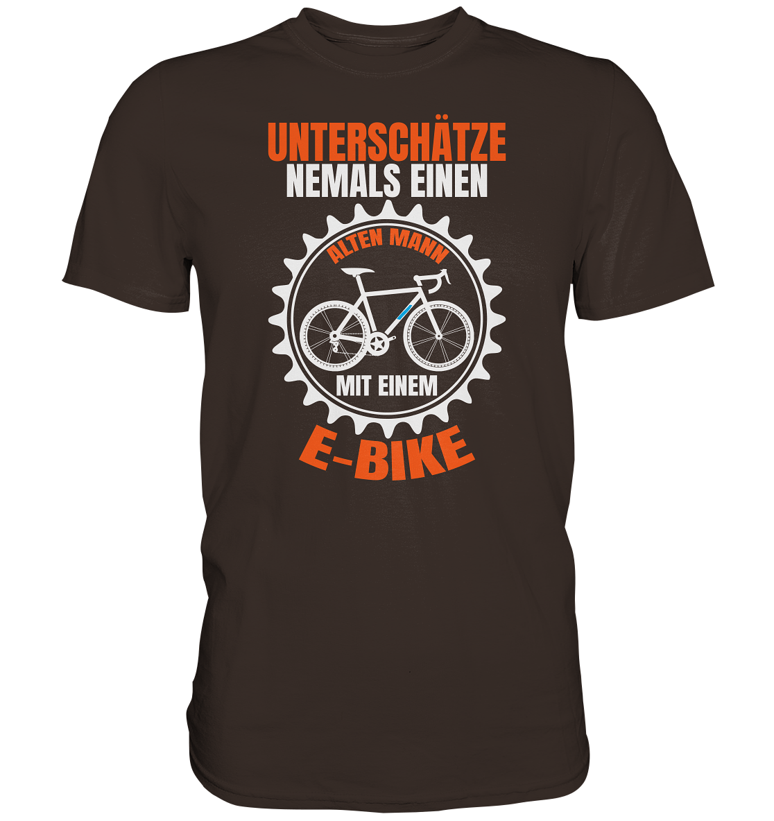 Unterschätze niemals einen alten Mann mit einem E-Bike - Premium unisex Shirt