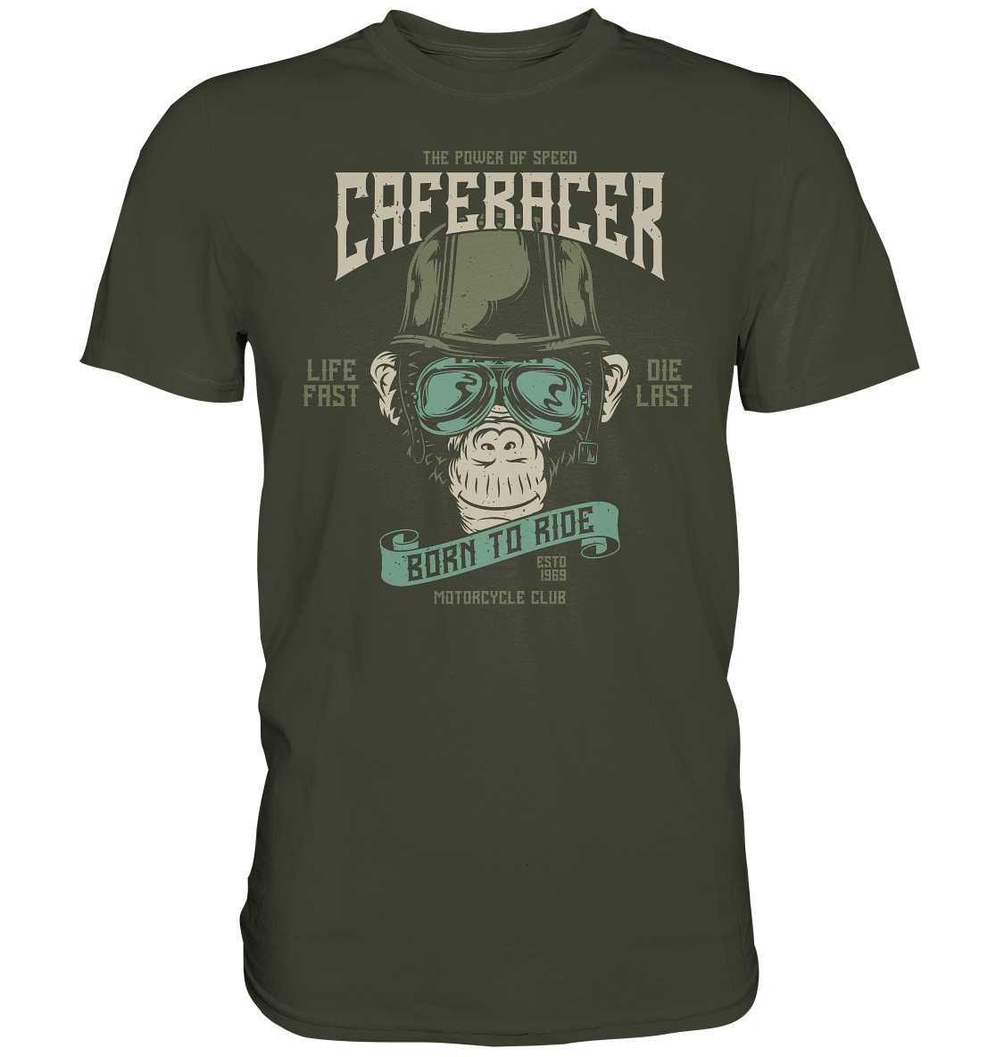 Affenkopf "Born to ride caferacer" - Premium unisex Shirt