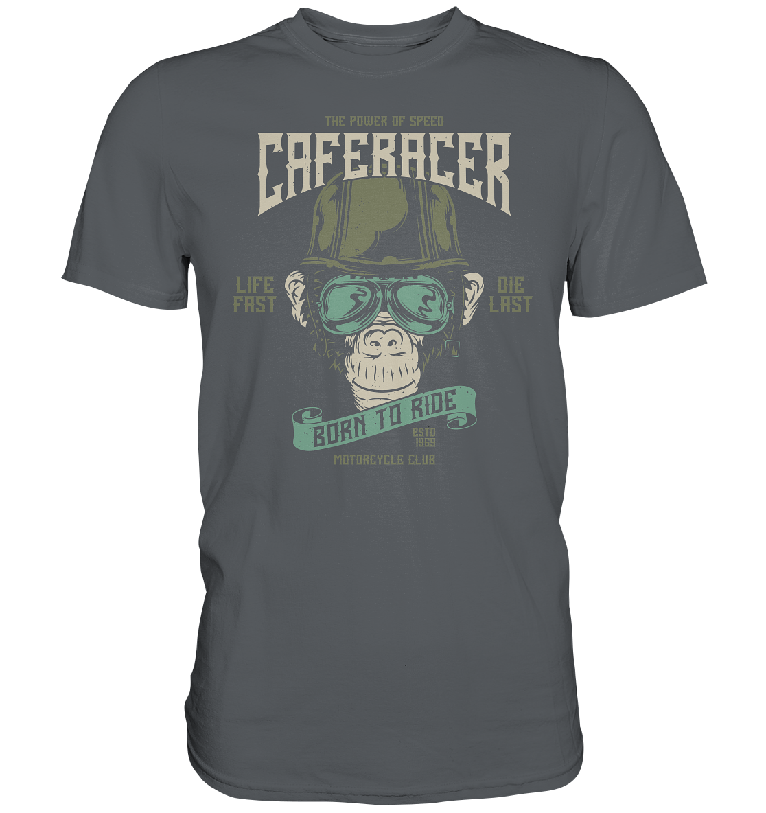 Affenkopf "Born to ride caferacer" - Premium unisex Shirt