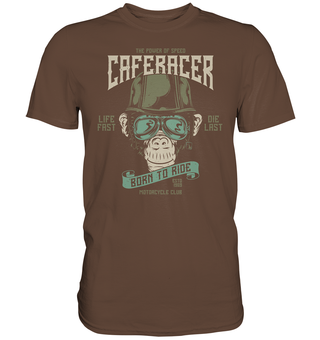Affenkopf "Born to ride caferacer" - Premium unisex Shirt