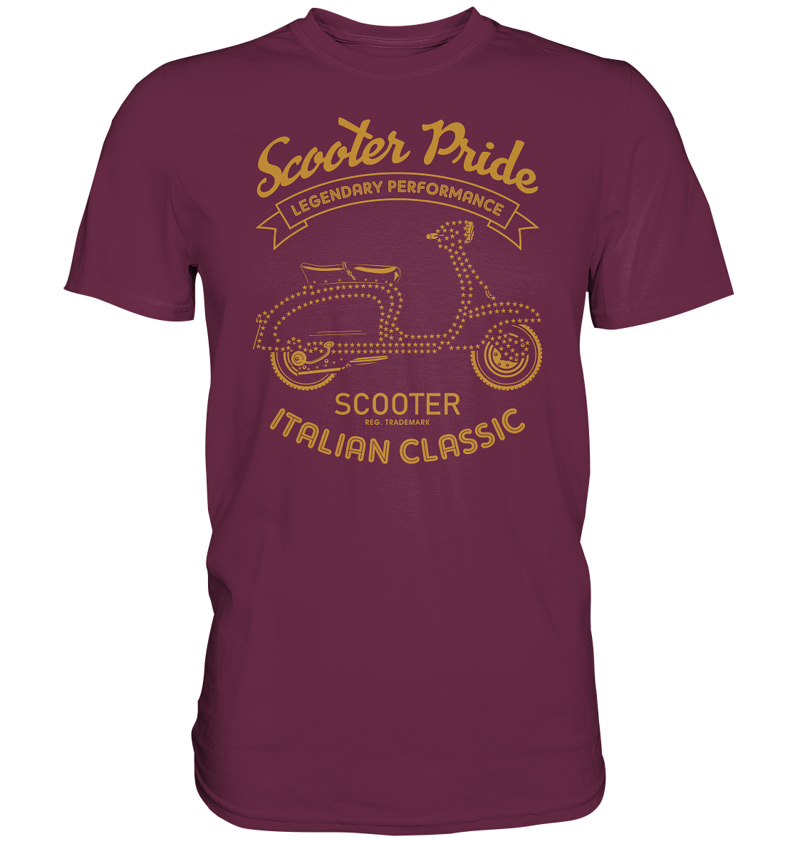 Elegantes Roller-Motiv in Gold - Premium unisex Shirt
