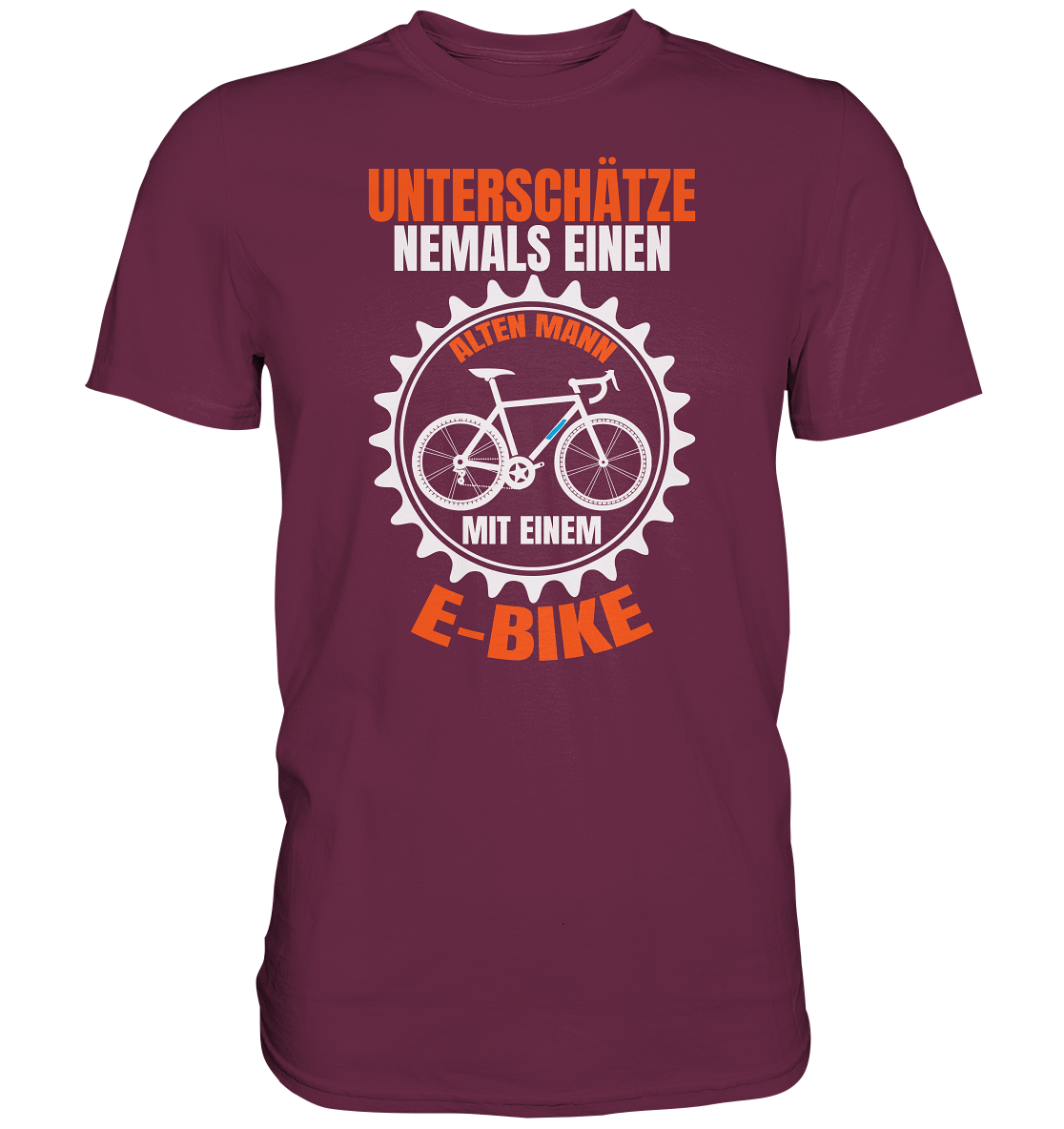 Unterschätze niemals einen alten Mann mit einem E-Bike - Premium unisex Shirt
