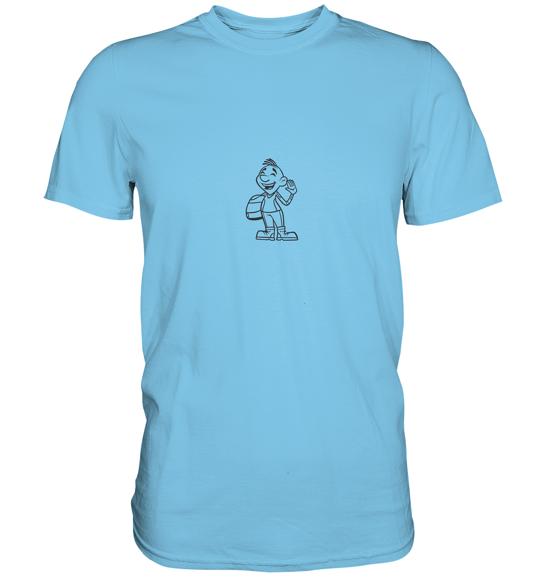 Motorradfahrer Cartoon Biky (schwarz) - Premium Unisex Shirt - mehrere Farben