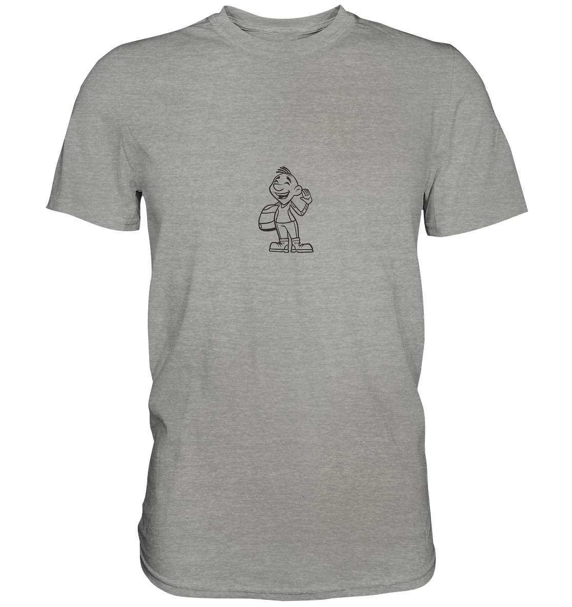 Motorradfahrer Cartoon Biky (schwarz) - Premium Unisex Shirt - mehrere Farben