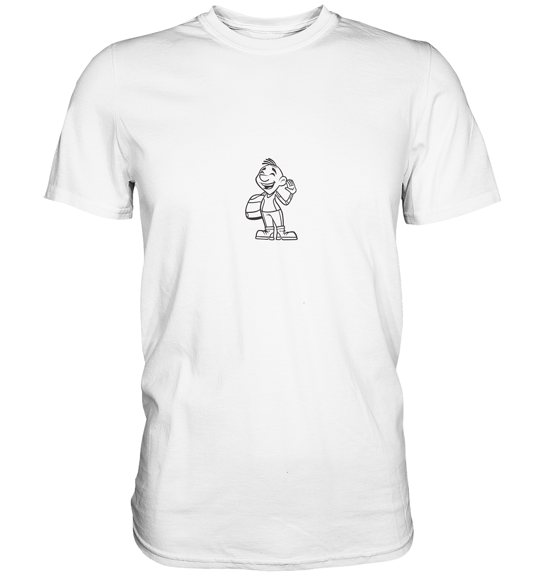 Motorradfahrer Cartoon Biky (schwarz) - Premium Unisex Shirt - mehrere Farben