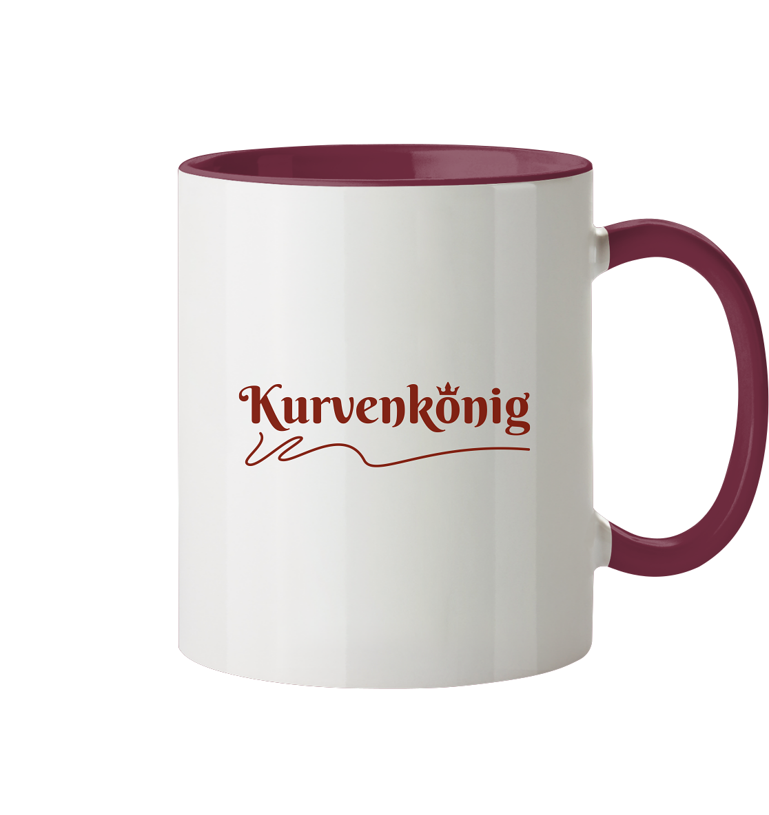 Tasse zweifarbig mit Kurvenkönig Schriftzug