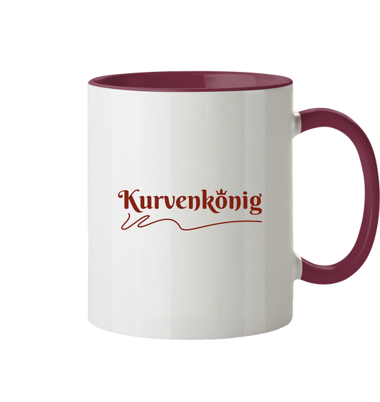Tasse zweifarbig mit Kurvenkönig Schriftzug