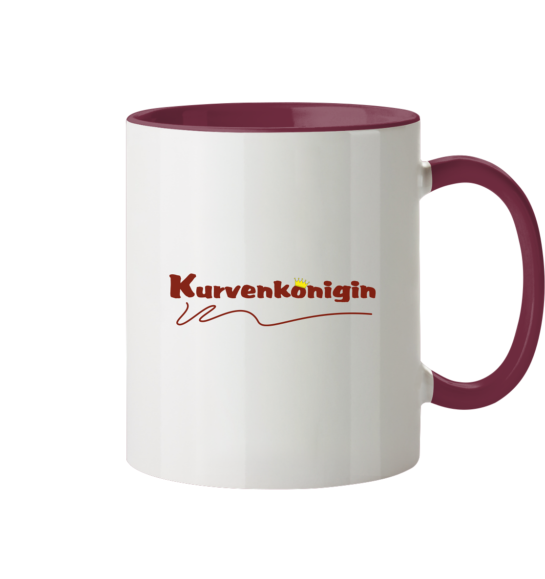 Tasse zweifarbig mit Kurvenkönigin Logo