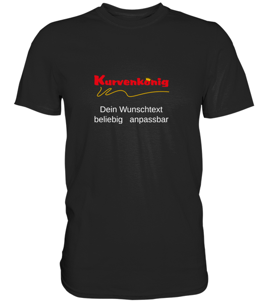 Personalisierbares Bikershirt mit Kurvenkönig Logo - Premium Shirt