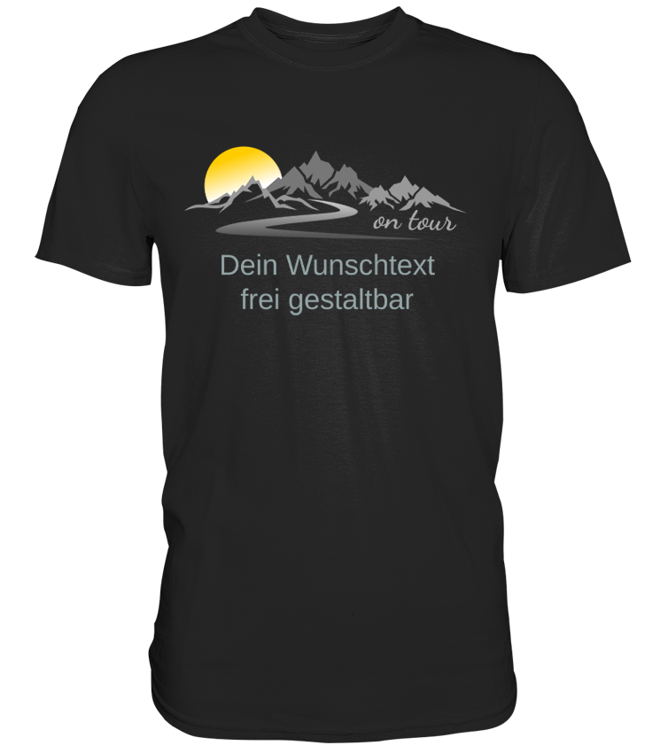 Personalisierbares Bikershirt mit Landschaft und Spruch "On-Tour" - Premium Shirt
