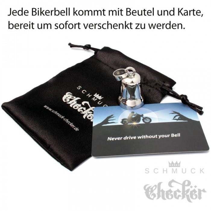 Glücksglocke - Live to Ride Biker-Bell mit Adler gold poliert