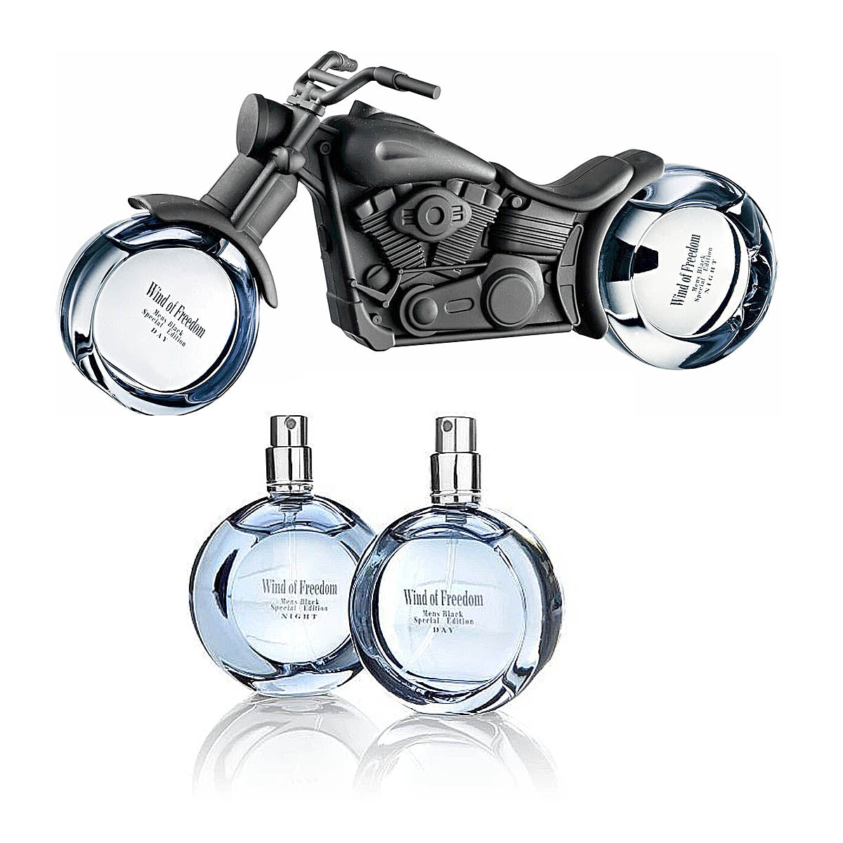 Eau de Parfum, Men - Wind of Freedom "Black" - 1 Tagesduft & 1 Nachtduft