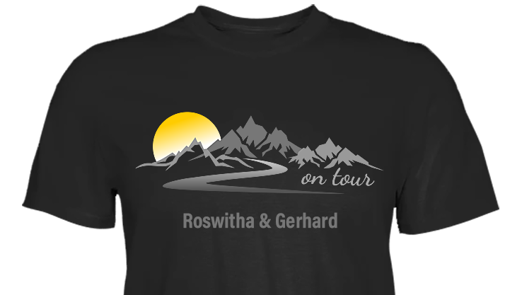 Personalisierbares Bikershirt mit Landschaft und Spruch "On-Tour" - Premium Shirt