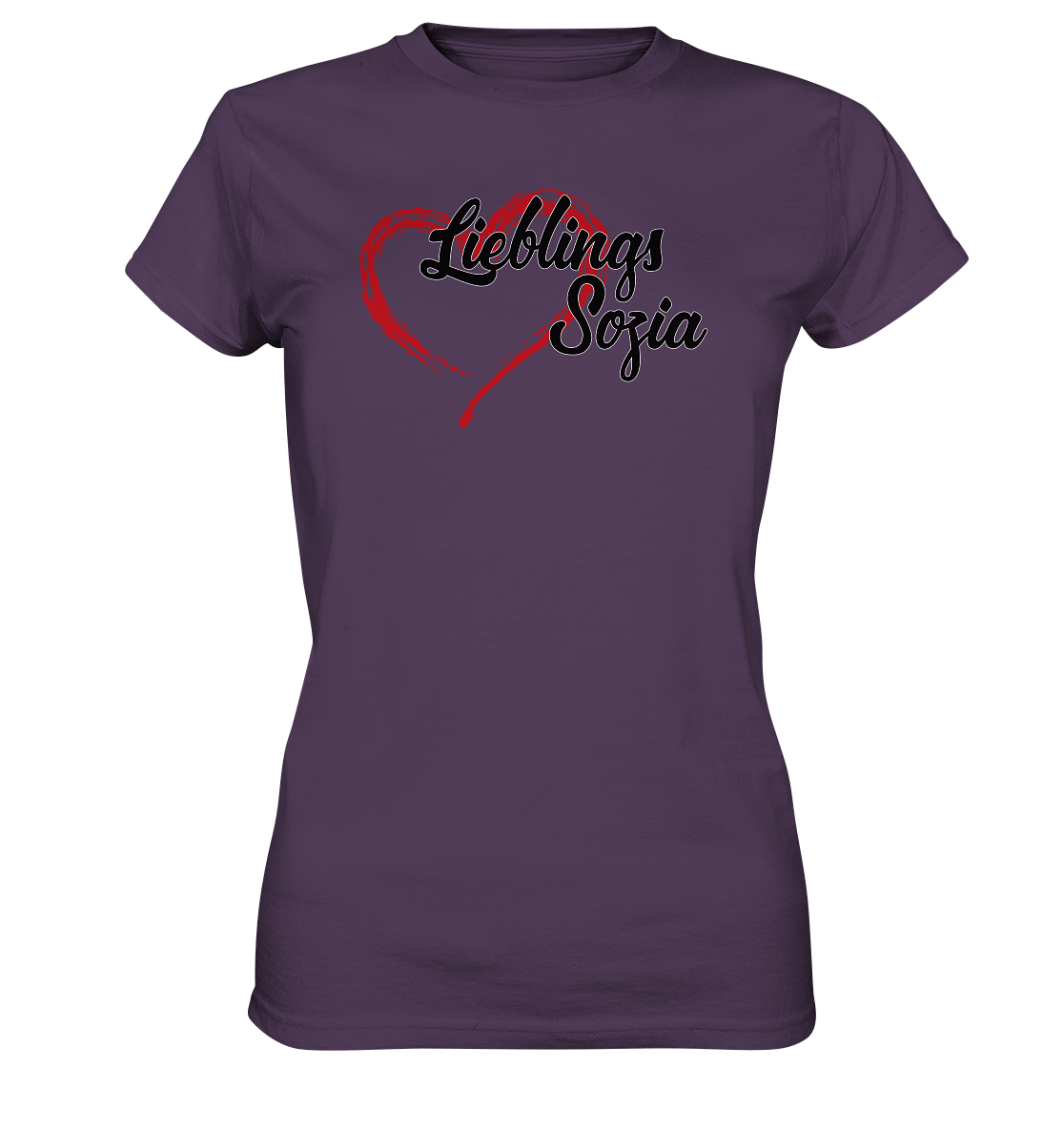 Stilisiertes Herz mit Pinselstrichen und Text "Lieblings Sozia"  - Ladies Premium Shirt