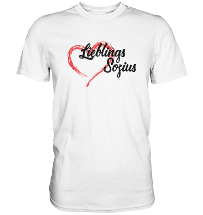 Stilisiertes Herz mit Pinselstrichen und Text "Lieblings Sozius" - Premium Shirt