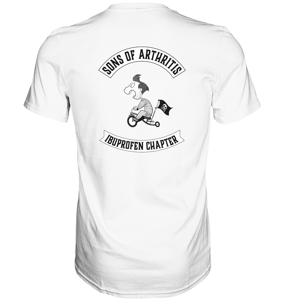Sons of Arthritis - Ibuprofen Chapter Premium unisex shirt. Motiv Rückseite.