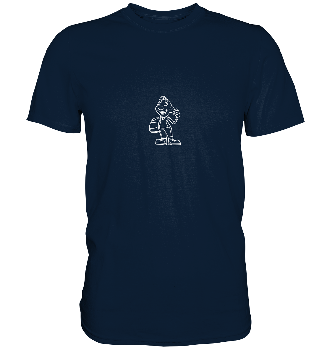 Motorradfahrer Cartoon Biky (weiß) - Premium Unisex Shirt - mehrere Farben