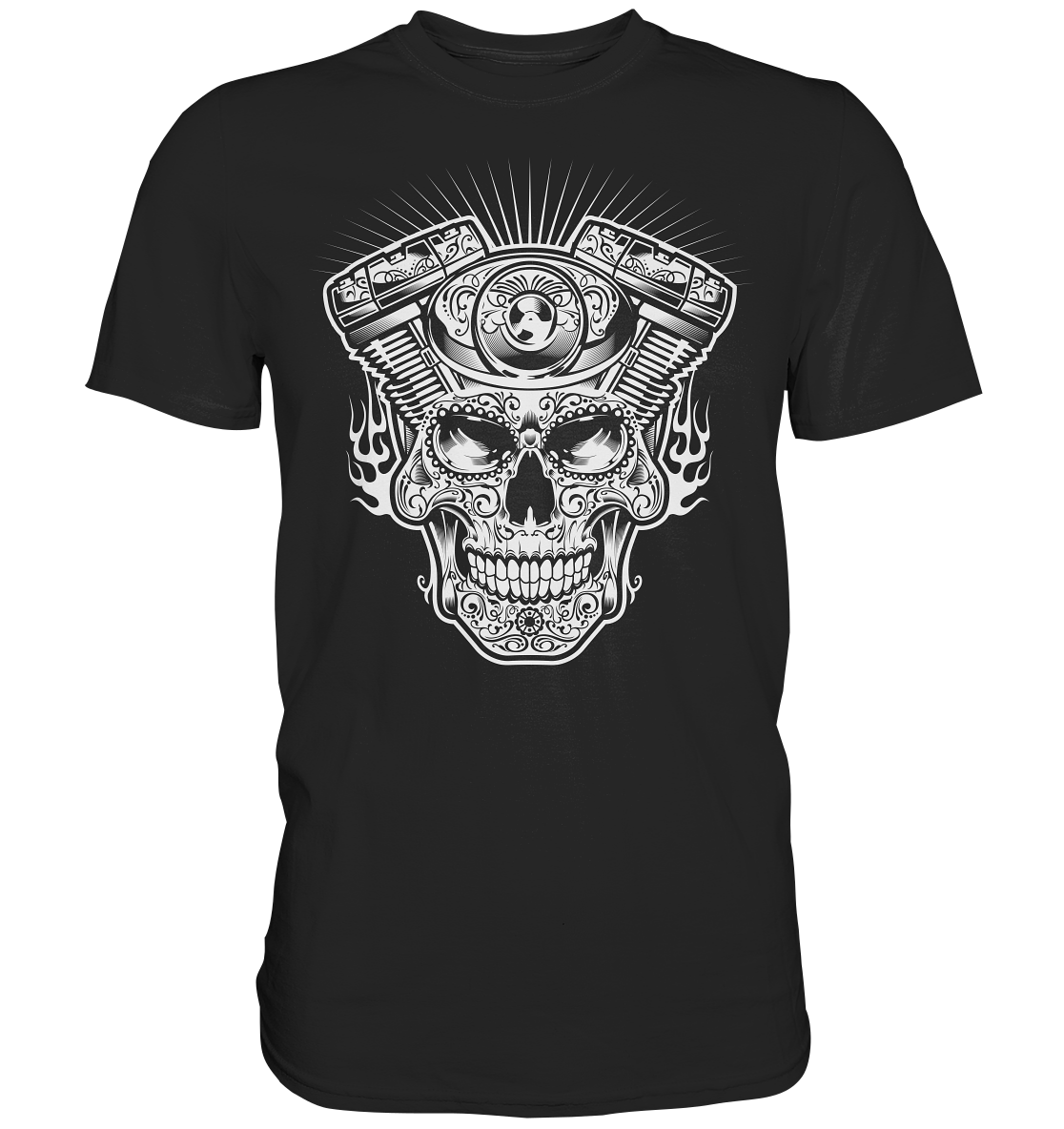 Totenkopf mit Zylinder - Premium unisex Shirt