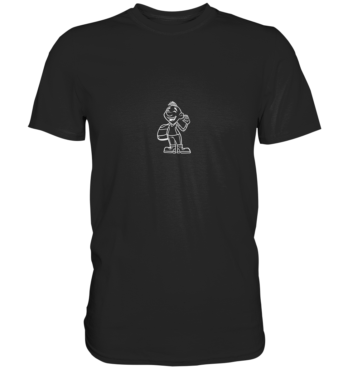 Motorradfahrer Cartoon Biky (weiß) - Premium Unisex Shirt - mehrere Farben