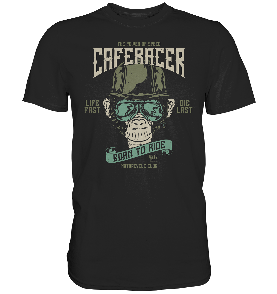 Affenkopf "Born to ride caferacer" - Premium unisex Shirt