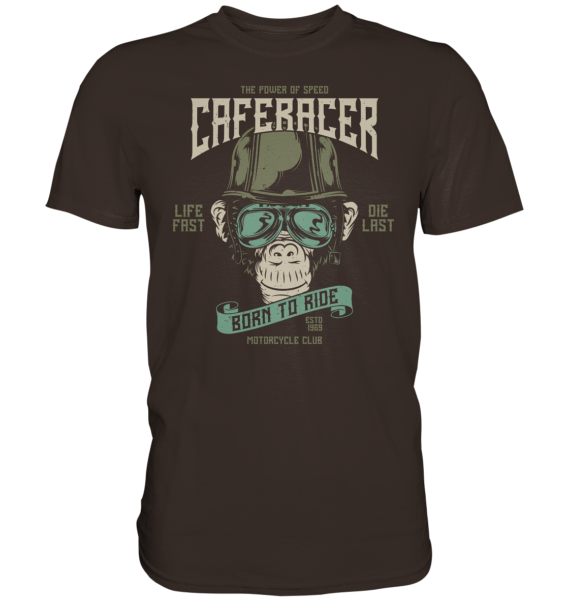 Affenkopf "Born to ride caferacer" - Premium unisex Shirt