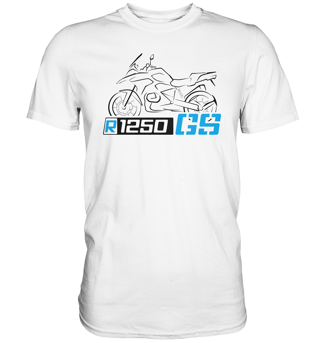 R1250GS Motorrad und Schriftzug - Premium unisex Shirt