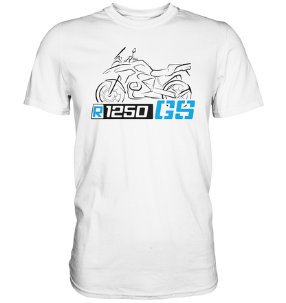 R1250GS Motorrad und Schriftzug - Premium unisex Shirt