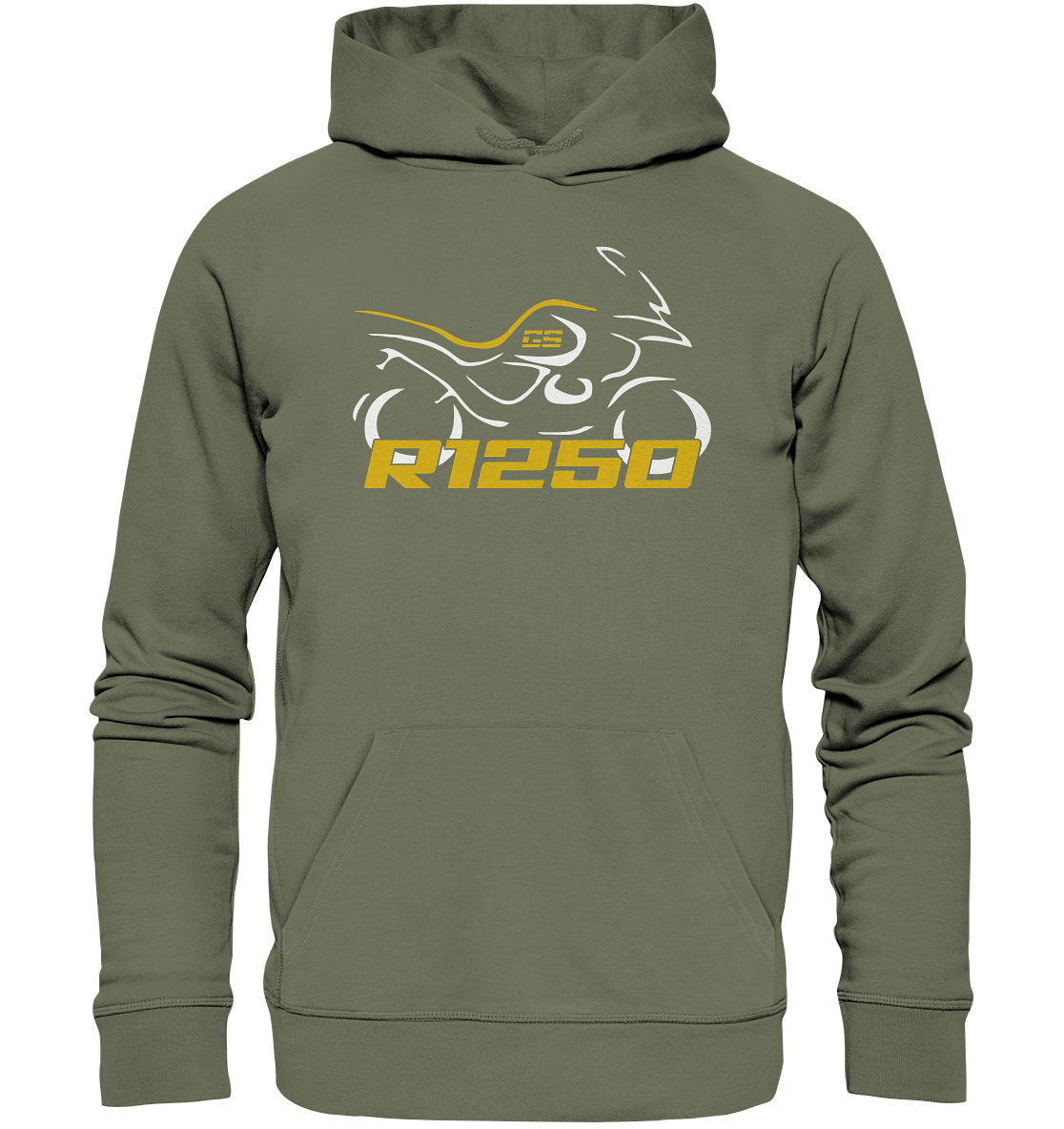 Motiv (vorne) R1250GS gelber Schriftzug - Premium Unisex Hoodie