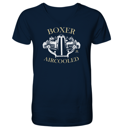 Boxermotor Motiv hell - V-Neck Shirt